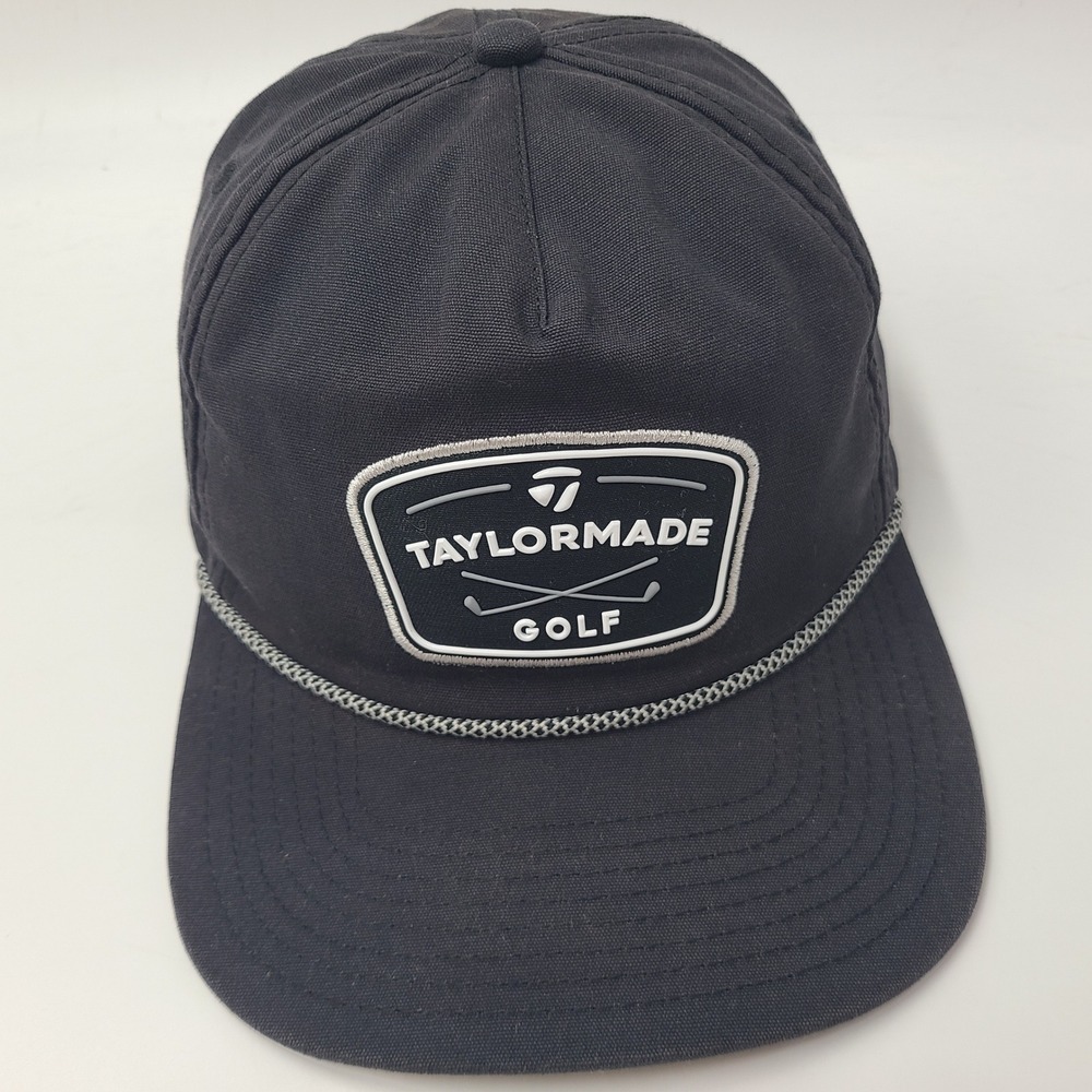 TaylorMade Hat Snapback Black White Golf Rope Logo Patch Casual Outdoors Men